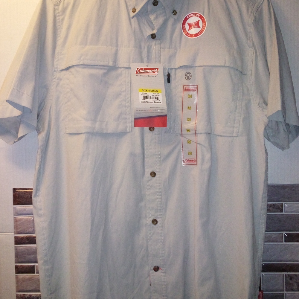 Coleman Gray Casual Button Down Shirt Relaxed Fit